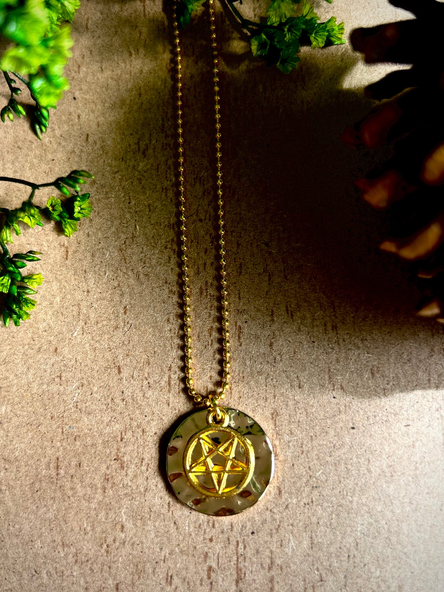 Handmade Pentacle Necklace Gold