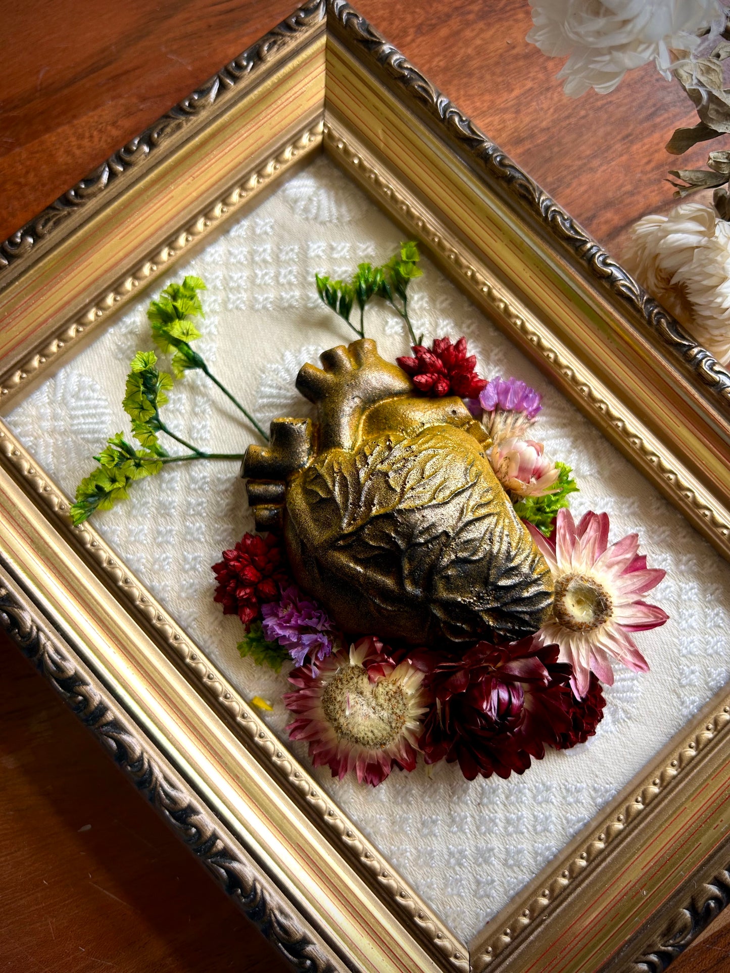 'Heart of Gold' anatomical heart wall art
