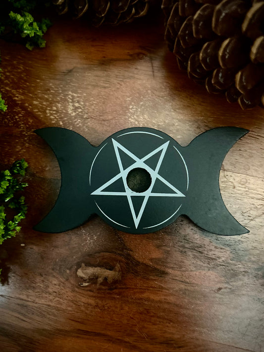 Triple Moon Chime, Spell Candle Holder