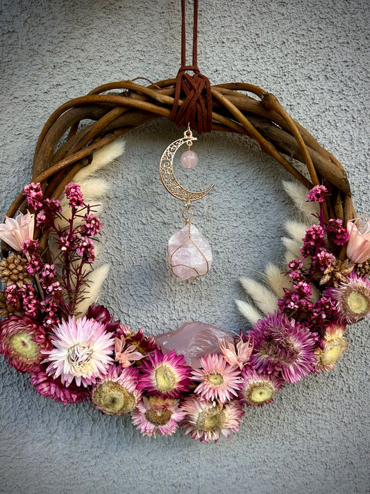 Rose quartz 'love thy self' wreath