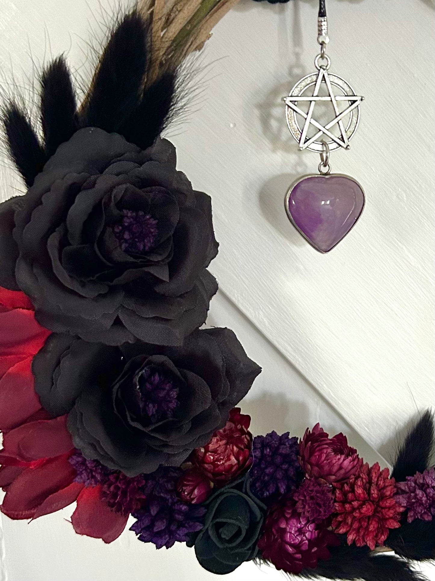 Amethyst 'the witch is right' wreath