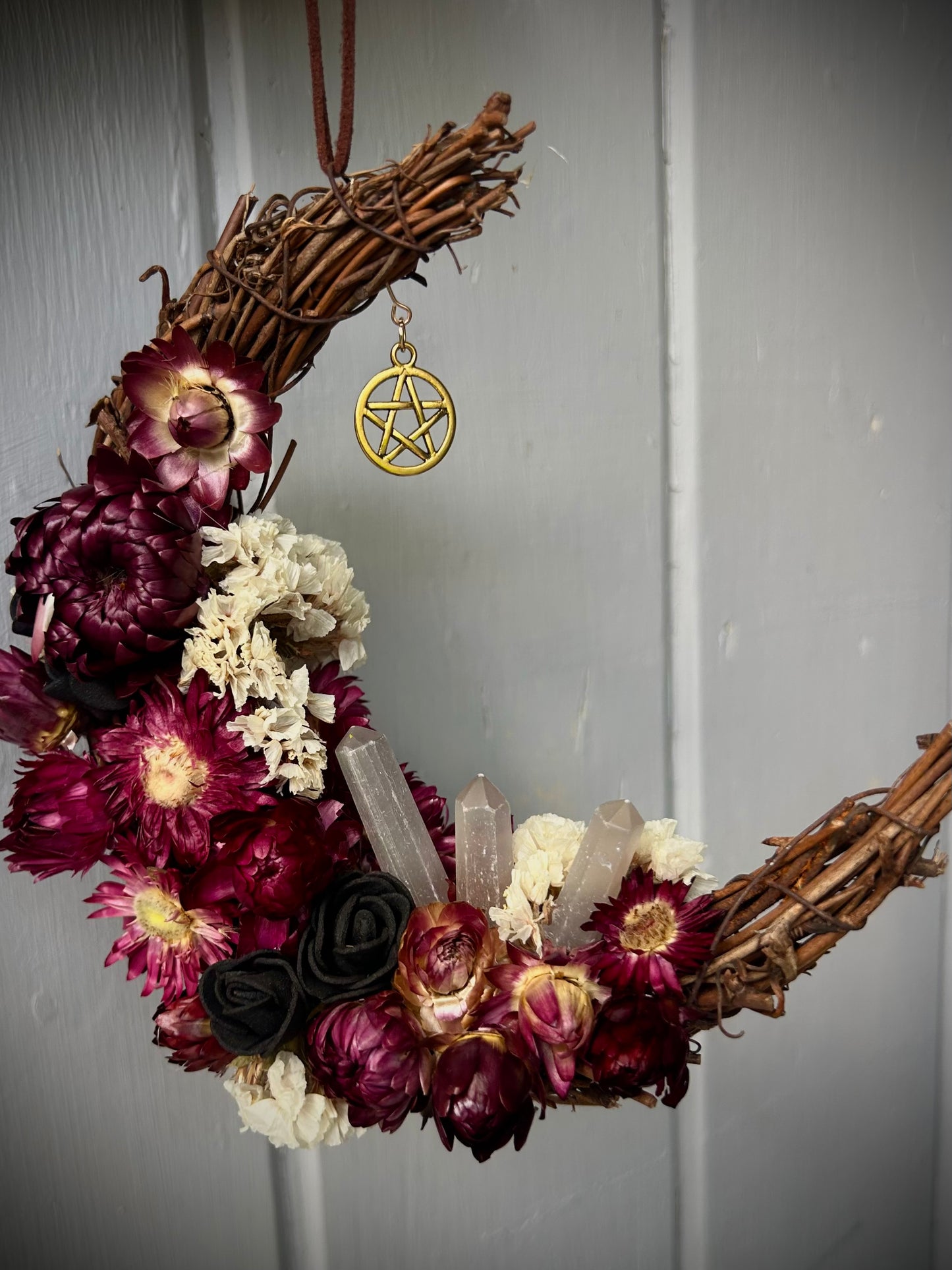 Selenite 'the moon and me' witches wreath