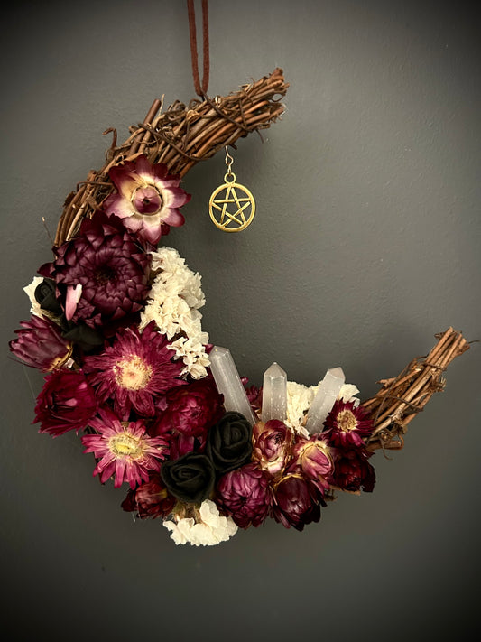 Selenite 'the moon and me' witches wreath