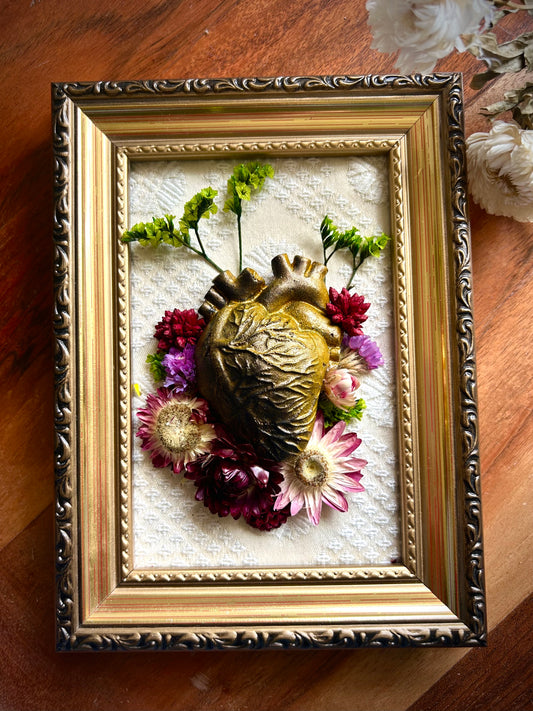 'Heart of Gold' anatomical heart wall art